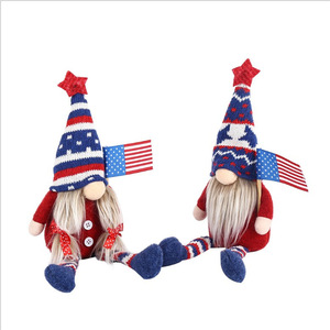 Poupée Rudolph sans visage à longues jambes, semi-fait main, semi-mécanique, en tissu, pour la Fête de l'Indépendance américaine <span class=keywords><strong>2021</strong></span>, cadeau pour la Journée Nationale Américaine - Product Image 1