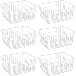 Cesta de clasificación de congelador en blanco o negro, organizador de refrigerador de malla de alambre recubierto de <span class=keywords><strong>PE</strong></span>, cesta de almacenamiento duradera y de grado alimenticio - Product Image 5