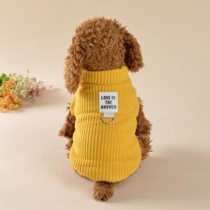 เสื้อผ้าสุนัข เสื้อโค้ทฤดูหนาวผ้าลูกฟูกแบบไม่มีแขนสำหรับสุนัขและแมวตัวเล็ก พร้อมห่วงรูปตัว D ชุดฤดูใบไม้ร่วงและฤดูหนาว เสื้อโค้ทสุนัข เสื้อผ้าสัตว์เลี้ยง - Product Image 4