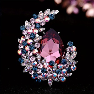 Broche <span class=keywords><strong>demi</strong></span>-<span class=keywords><strong>lune</strong></span> en cristal élégante, accessoire automne-hiver pour pull homme, épinglette polyvalente - Product Image 5