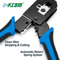 Pince à sertir verticale professionnelle pour connecteurs modulaires 8P 6P RJ45 RJ11 RJ12, à levier élevé, en acier au carbone, UKCM/OEM