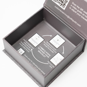 Cajas de Regalo Magnéticas Grises con Logotipo Personalizado, Caja de Embalaje Rígida Reciclable para Regulador de Pulseras con Tapa Magnética - Product Image 3