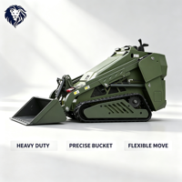 Mesin Pemangkas Lanskap Multifungsi Skid Steer Loader Kompak Kecil Dengan Bucket Ditcher dan Rotary Tiller