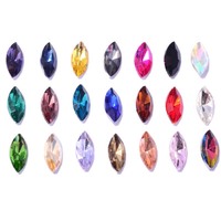 Strass en verre OEM Pointback, forme œil de cheval, NAVETTE, Marquise, à dos plat pour accessoires vestimentaires DIY