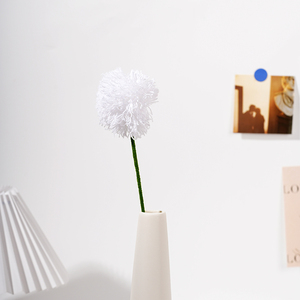 Handmade sôi động màu đỏ/màu xanh lá cây/Trắng Crochet Pom-Pom hoa duy nhất cho trang trí nội thất Quà Tặng Craft dự án cho Giáng sinh - Product Image 4