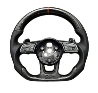 Volant sport en fibre de carbone pour modèles Audi A3/A4/A5/A7/RS équipé de boutons et de palettes de changement de vitesse