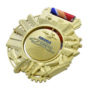 <span class=keywords><strong>Spinner</strong></span> creux en métal 3D personnalisé de haute qualité Médaille émaillée en or pour les sports de finition de marathon 5K 10K - Product Image 2
