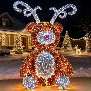 Sculpture <span class=keywords><strong>de</strong></span> poisson en métal 3D avec éclairage LED multicolore pour Noël et le Nouvel An, résistante aux intempéries, pour extérieur/jardin, festival - Product Image 6