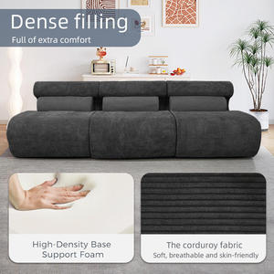 Ergonomic Modular Sofa Chair Corduroy Sectional Sofa Anti-Slip B2B Bulk Factory Direct Supply - Product Image 3