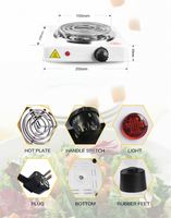 Kompor Listrik Mini Portabel, Pengatur Suhu, Pemanas Kopi, Pembuat Kopi, Tungku Tunggal untuk Dapur Rumah
