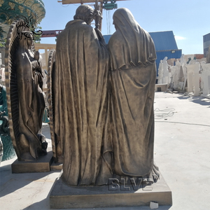 BLVE Iglesia jardín decoración clásica tamaño real Metal cristiano religioso latón <span class=keywords><strong>Sagrada</strong></span> <span class=keywords><strong>Familia</strong></span> estatua bronce escultura - Product Image 5