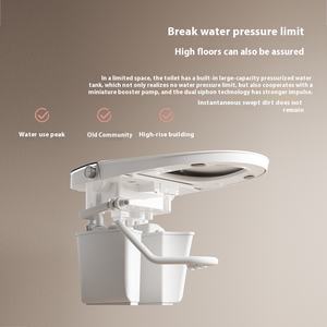 Ensemble de cuvette de toilette intelligente en porcelaine avancée placard à <span class=keywords><strong>eau</strong></span> allongé avec fonction de télécommande monté au sol pour salle de bain - Product Image 5