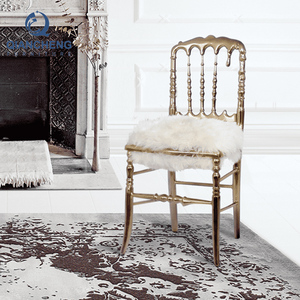 Sedia da Pranzo Moderna di Lusso in Acciaio Inox Dorato, Sedia di Alta Gamma per Eventi e Matrimoni, Arredamento per Villa e Hotel, Vendita Diretta dalla Fabbrica - Product Image 4