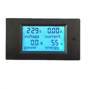 Multimetre dijital voltmetre ampermetre akım güç enerji Watt Volt amper metre mavi LCD arka DC 100V 20A akım şöntü