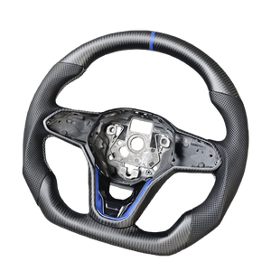Volant pour VW Golf MK8 GTI R-Line avec fonction de chauffage personnalisée en cuir/fibre de carbone et assemblage - Product Image 2
