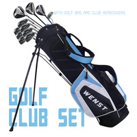 Ensemble complet de clubs de golf forgés pour droitiers avec logo personnalisé OEM, poignée en caoutchouc, sac de golf et accessoires pour hommes