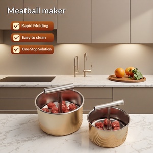Molde <span class=keywords><strong>para</strong></span> Albóndigas de Acero Inoxidable, 6 y 12 Cavidades, <span class=keywords><strong>Prensa</strong></span> Manual Reforzada, Resistente al Óxido, Herramienta de Cocina que Ahorra Esfuerzo, Comercial - Product Image 3