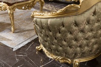 Ensemble de canapés de style luxueux 100% sculpté à la main avec feuille d'or Laque antique Canapé de salon personnalisé