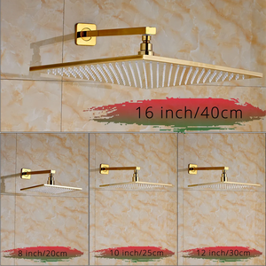 Ensemble de douche de bain thermostatique doré Mélangeurs de douche dissimulés de salle de bain 6pc SPA Jets de <span class=keywords><strong>massage</strong></span> Pomme de douche à effet pluie - Product Image 4