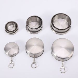 Tasses pliables télescopiques en acier inoxydable 70 ml/2 oz avec logo personnalisé, porte-clés, verres à shot - Product Image 2