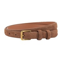 Ceinture fine pour femme en cuir de vachette suédé givré, style coréen vintage, à motif géométrique, avec boucle ardillon en alliage, polyvalente, style Instagram, pour jeans