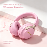 Audífonos Bluetooth de Color Pastel, con Almohadillas Suaves y Cómodas, Auriculares Inalámbricos Estéreo para Música, Estudio, Viajes y Correr