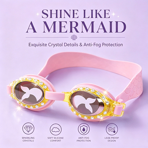 <span class=keywords><strong>Gafas</strong></span> <span class=keywords><strong>de</strong></span> Natación para Niñas XIALE con Diseño <span class=keywords><strong>de</strong></span> Sirena y Diamantes <span class=keywords><strong>de</strong></span> Imitación, Antivaho, Anti-fugas, <span class=keywords><strong>de</strong></span> Silicona, con Protección UV - Product Image 4