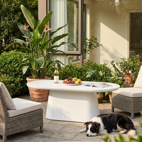Grande table de jardin blanche pour l'intérieur et l'extérieur