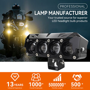 Phare de moto à 4 lentilles, étanche, antibrouillard, ampoule H4, 6000K, blanc, 40W, 6000 Lumens, LED à montage universel - Product Image 2