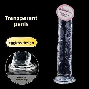Pene Falso Transparente de Cristal sin Nódulos, Juguete Sexual para Adultos, Palo de Masturbación, Tapón Anal con Fuerte Ventosa para Mujeres - Product Image 5