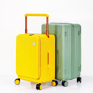 <span class=keywords><strong>Valise</strong></span> à roulettes moderne et légère avec grande capacité, <span class=keywords><strong>taille</strong></span> <span class=keywords><strong>moyenne</strong></span> de 20 pouces, design élargi et dissimulé, en matériau PC avec serrure - Product Image 4