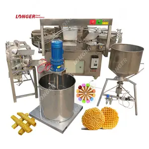 Línea de producción de rollos de huevo semiautomática, máquina italiana de galletas Pizzelle, máquina para hacer conos de helado y galletas, máquina para hacer conos de Waffle