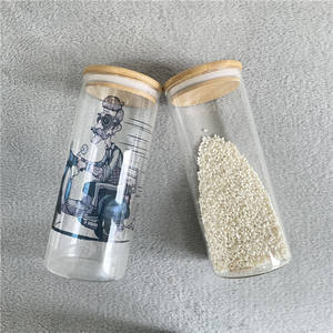 Boîte alimentaire en verre avec couvercle en bambou scellé, ml, avec insertion scellé en silicone, pot à <span class=keywords><strong>maçon</strong></span> à large bouche pour transfert par Sublimation blanche - Product Image 4