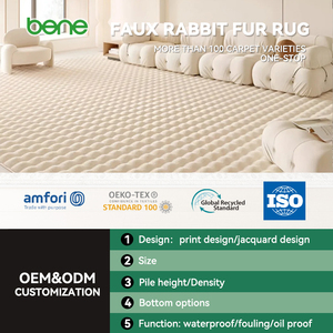 Alfombra Benyi, diseño dorado <span class=keywords><strong>de</strong></span> estilo lujoso Simple, alfombra lavable multicolor supersuave, alfombra <span class=keywords><strong>de</strong></span> piel <span class=keywords><strong>de</strong></span> conejo <span class=keywords><strong>de</strong></span> imitación con lámina dorada - Product Image 3