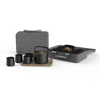 Ensemble de théière et tasses en porcelaine de luxe chinoise en gros, 6 pièces, OEM avec couvercle et logo dans un coffret cadeau
