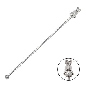 Cuillère de bar en acier inoxydable durable pour <span class=keywords><strong>shaker</strong></span> à cocktails <span class=keywords><strong>Tiki</strong></span>, outil de mélange cinq étoiles pour Mojito et glace pilée - Product Image 4