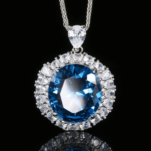 Ensemble de bijoux de mariage vintage en cuivre écologique, zircone cubique rouge ronde taillée 18*20mm, vente en gros - Product Image 4