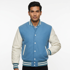 Veste varsity en cuir et laine pour homme de haute qualité - élégante, chaude et idéale pour un style décontracté et classique - Product Image 1