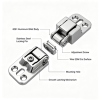 Loquet de capot réglable en aluminium 6061 usiné CNC et fil d'acier inoxydable usiné par électroérosion
