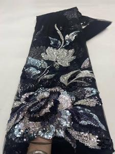 NI.AI Nuevo estilo Anul Bordado Floral Secuencia Tela de encaje Material de la ropa Tela de encaje con cuentas - Product Image 6