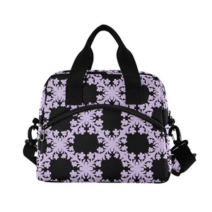Hawaiian Purple Ulu Design Cooler Tote Waterproof Nylon Reusable Adults Custom Logo Small Insulated Lunch Cooler Bag for Women - Product Image 2