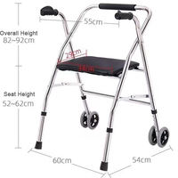 Déambulateur pliable léger pour seniors, aide à la mobilité antidérapante et anti-chute, support de marche pratique pour personnes âgées en extérieur