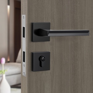 Poignée de porte magnétique silencieuse en alliage de zinc gris moderne, <span class=keywords><strong>prix</strong></span> <span class=keywords><strong>d</strong></span>'usine, avec clés, pour maison, bureau, salle de bain, hôtel, quincaillerie - Product Image 3