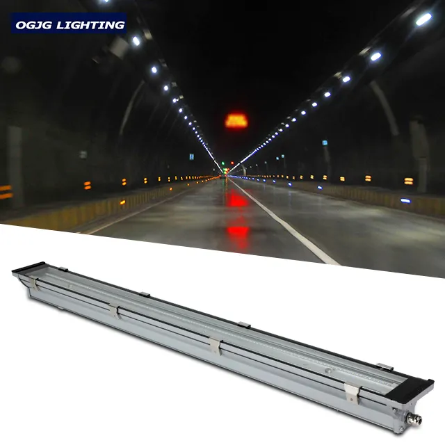 OGJG 60w waterproof emergency battery subway metro station led linear tunnel light fixture