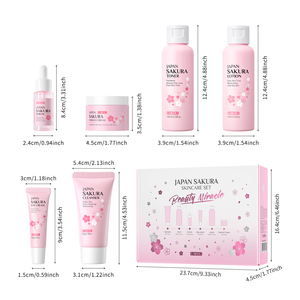 Ensemble de soins de la peau professionnel Laikou Japon 6 pièces Crème hydratante pour le visage Sakura Hydratante Anti-âge Éclaircissante Réparatrice - Product Image 2