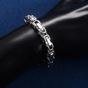 Pulsera de Cadena Bizantina de Acero Inoxidable de 6mm y 23cm para Hombre, Estilo Punk Rock, Cadena de Mano, Tobillera, Brazalete, Joyería Metálica - Product Image 4