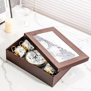 Conjunto de Café e Chá Cerâmico Minimalista Estilo Europeu e Inglês, Exquisito e de Alta Qualidade para Uso em Casa e ao Ar Livre, Conjunto de Pratos para Mulheres - Product Image 5