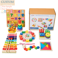 Jeu Montessori d'Éveil en Bois : Xylophone et Puzzle Cognitif à Formes – Lot de 11 Types
