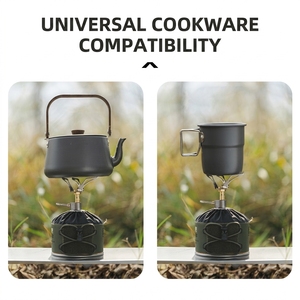 Campingkachel <span class=keywords><strong>Mini</strong></span> Geïntegreerd Opvouwbaar Butaan Handmatig Draagbaar Zakformaat Outdoor Survivaluitrusting Roestvrij staal Aluminiumlegering - Product Image 4