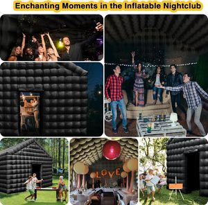 Gran pabellón inflable negro en forma de cubo, salón cuadrado para eventos, cabina portátil grande para fiestas nocturnas en el patio trasero y eventos al aire libre. - Product Image 3
